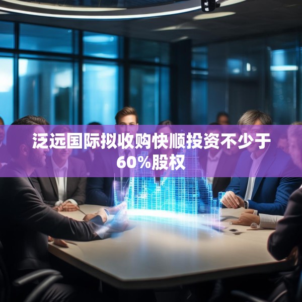 泛远国际拟收购快顺投资不少于60%股权