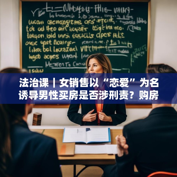 法治课｜女销售以“恋爱”为名诱导男性买房是否涉刑责？购房合同有效吗？