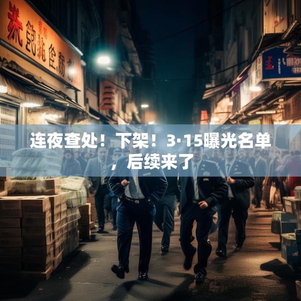 连夜查处！下架！3·15曝光名单，后续来了