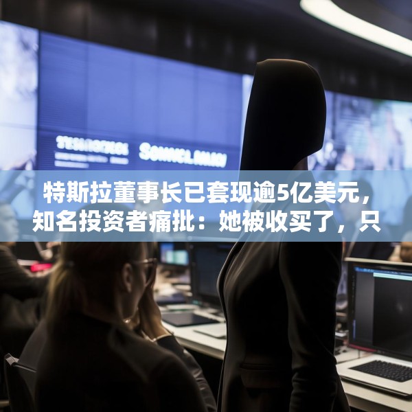 特斯拉董事长已套现逾5亿美元，知名投资者痛批：她被收买了，只代表马斯克
