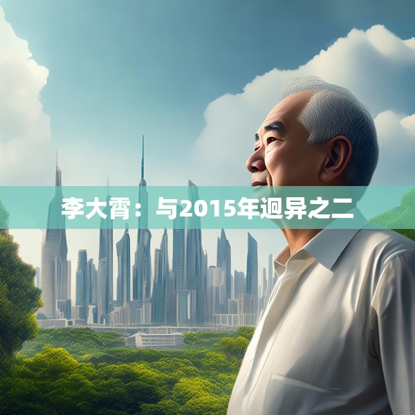 李大霄：与2015年迥异之二