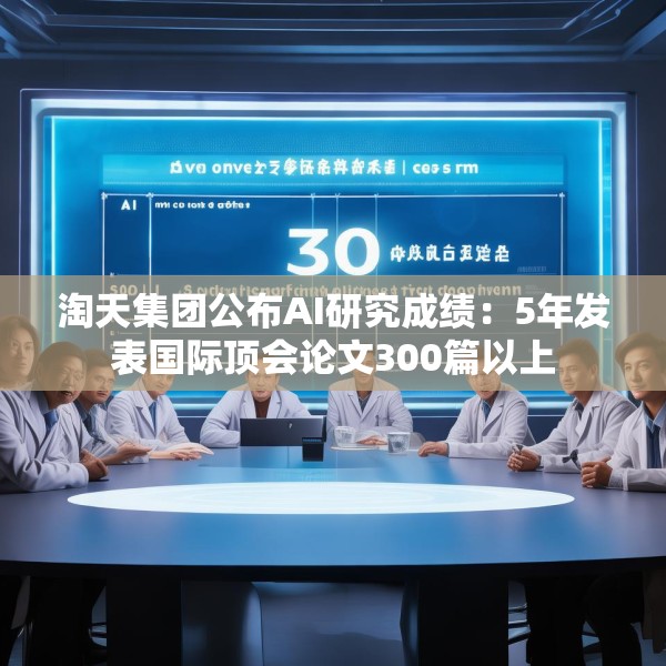淘天集团公布AI研究成绩：5年发表国际顶会论文300篇以上