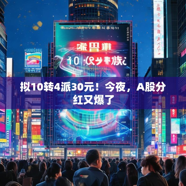 拟10转4派30元！今夜，A股分红又爆了
