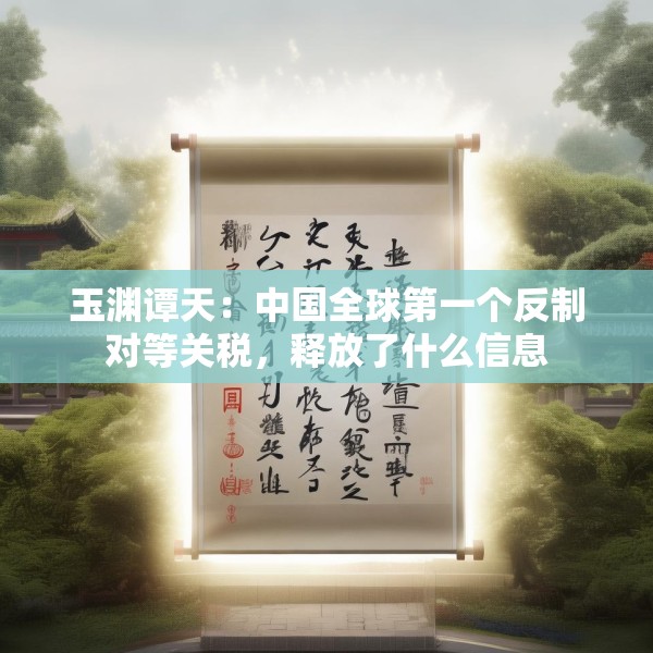 玉渊谭天：中国全球第一个反制对等关税，释放了什么信息