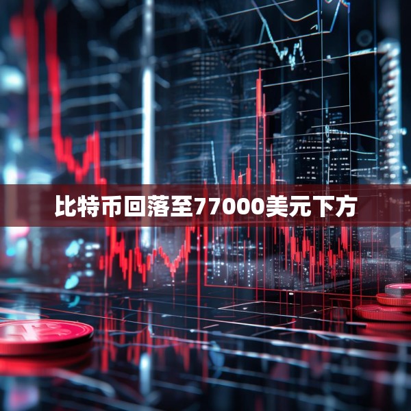 比特币回落至77000美元下方