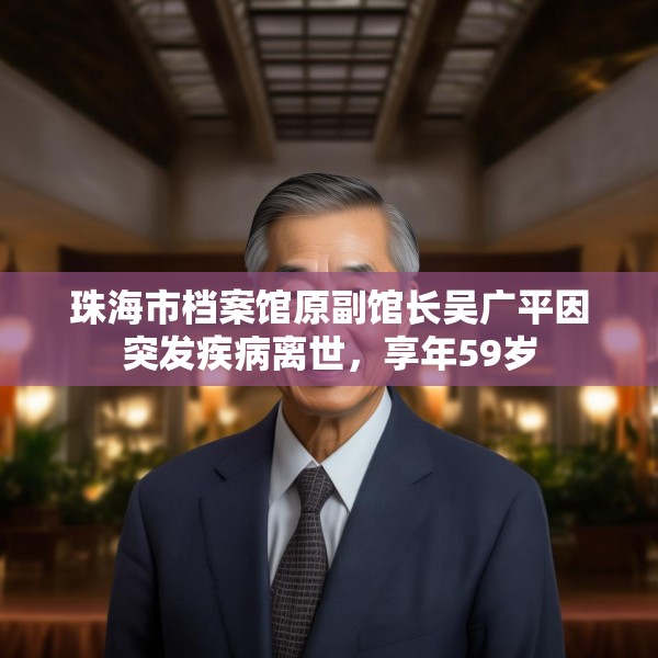 珠海市档案馆原副馆长吴广平因突发疾病离世，享年59岁
