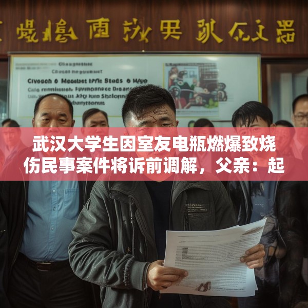 武汉大学生因室友电瓶燃爆致烧伤民事案件将诉前调解，父亲：起诉室友等6方索赔医疗费