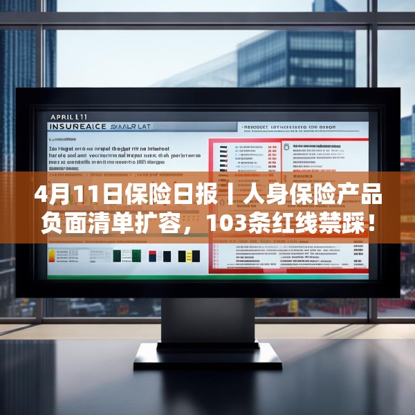 4月11日保险日报丨人身保险产品负面清单扩容，103条红线禁踩！透视险企首季12笔举牌，锚定高股息赛道