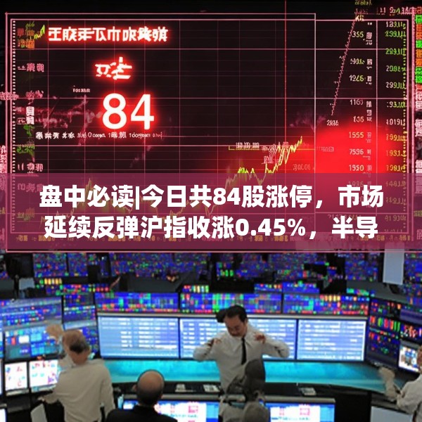 盘中必读|今日共84股涨停，市场延续反弹沪指收涨0.45%，半导体板块掀涨停潮