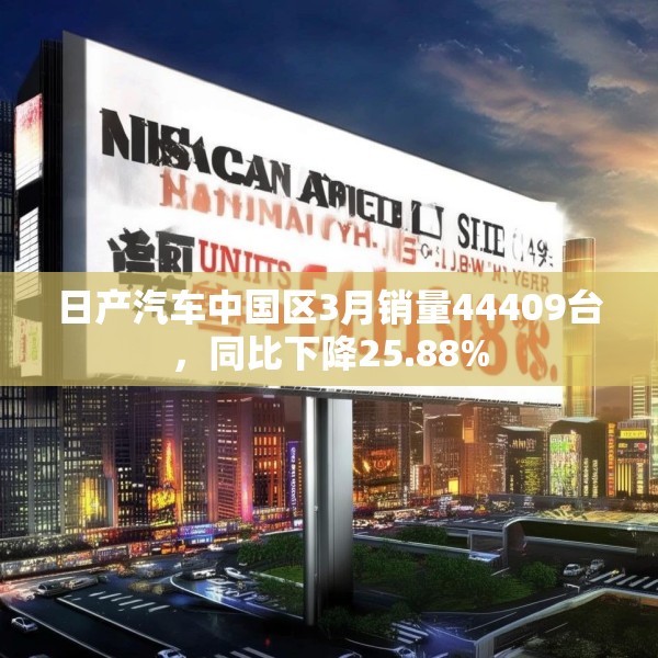 日产汽车中国区3月销量44409台，同比下降25.88%