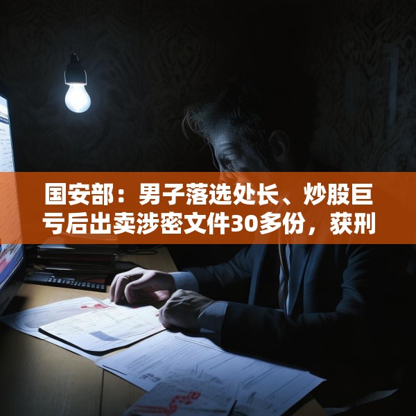 国安部：男子落选处长、炒股巨亏后出卖涉密文件30多份，获刑无期