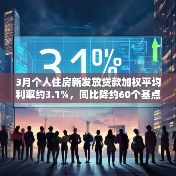3月个人住房新发放贷款加权平均利率约3.1%，同比降约60个基点