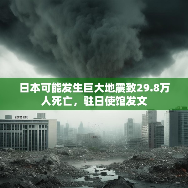 日本可能发生巨大地震致29.8万人死亡，驻日使馆发文
