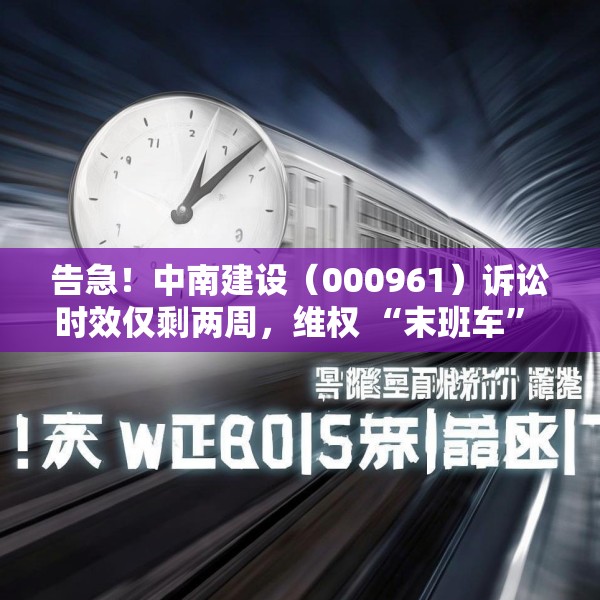 告急！中南建设（000961）诉讼时效仅剩两周，维权 “末班车” 即将驶离