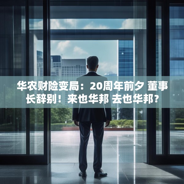 华农财险变局：20周年前夕 董事长辞别！来也华邦 去也华邦？