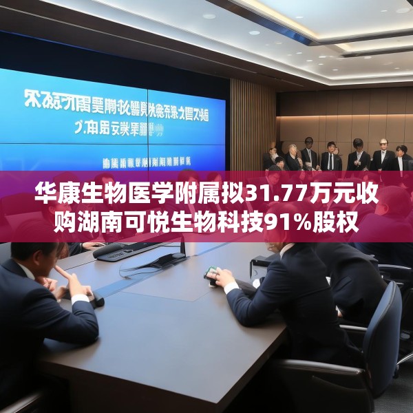 华康生物医学附属拟31.77万元收购湖南可悦生物科技91%股权