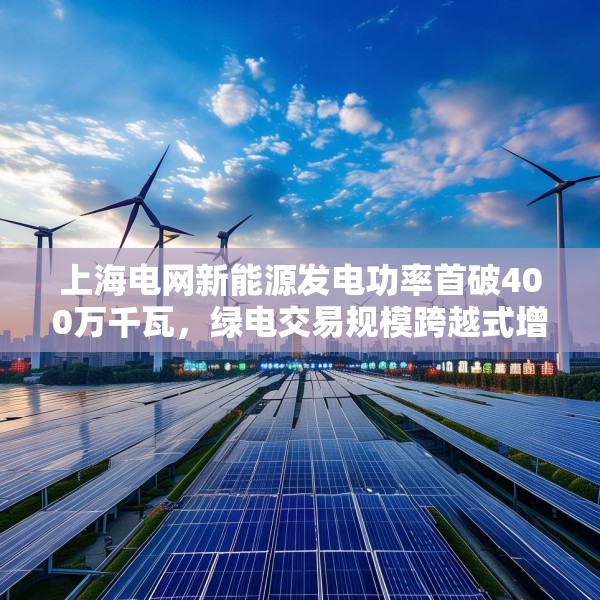 上海电网新能源发电功率首破400万千瓦，绿电交易规模跨越式增长