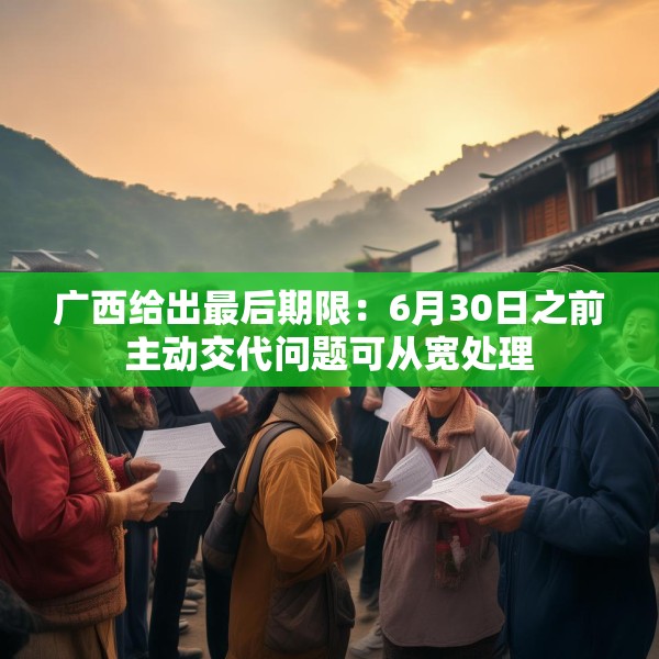 广西给出最后期限：6月30日之前主动交代问题可从宽处理
