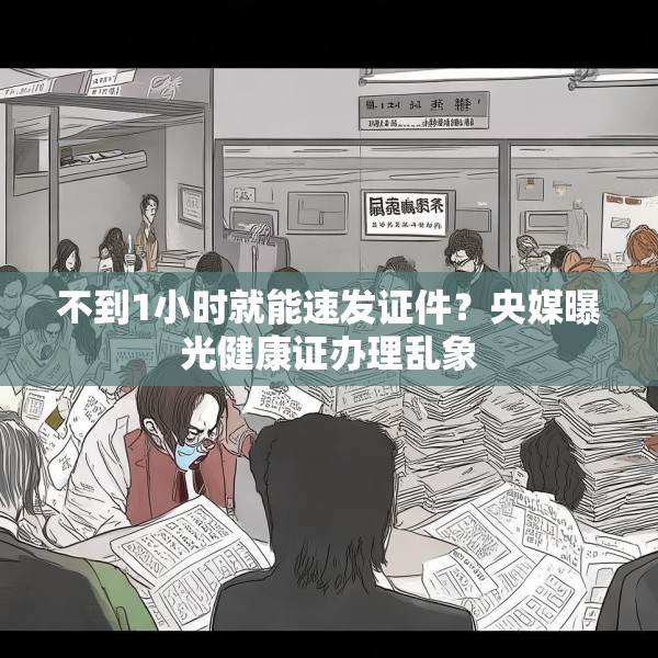 不到1小时就能速发证件？央媒曝光健康证办理乱象