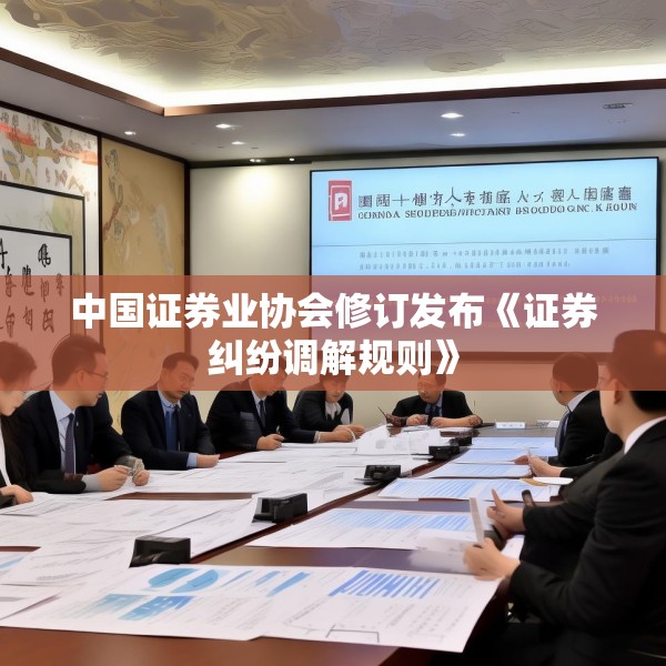 中国证券业协会修订发布《证券纠纷调解规则》