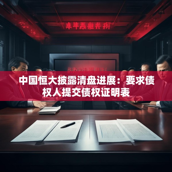 中国恒大披露清盘进展：要求债权人提交债权证明表