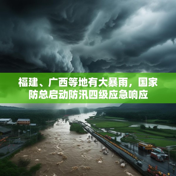 福建、广西等地有大暴雨，国家防总启动防汛四级应急响应