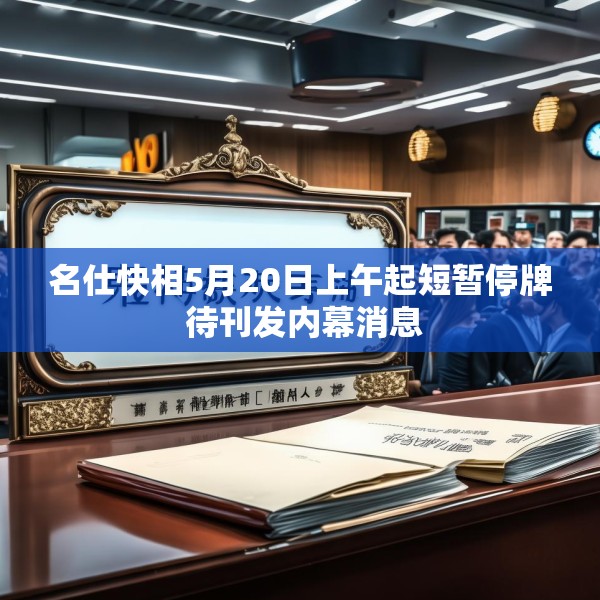 名仕快相5月20日上午起短暂停牌 待刊发内幕消息