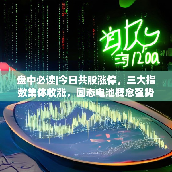盘中必读|今日共股涨停，三大指数集体收涨，固态电池概念强势