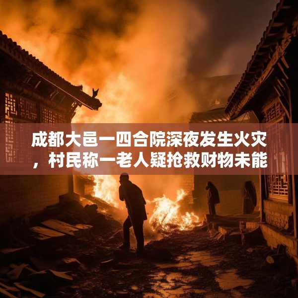 成都大邑一四合院深夜发生火灾，村民称一老人疑抢救财物未能逃出