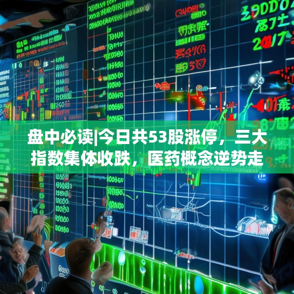 盘中必读|今日共53股涨停，三大指数集体收跌，医药概念逆势走高
