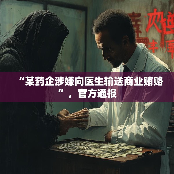 “某药企涉嫌向医生输送商业贿赂”，官方通报