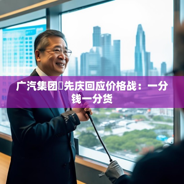 广汽集团閤先庆回应价格战：一分钱一分货