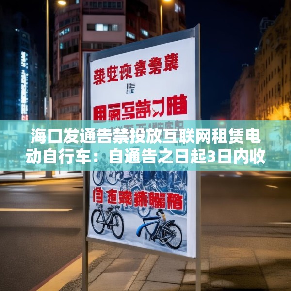 海口发通告禁投放互联网租赁电动自行车：自通告之日起3日内收回已投放车辆