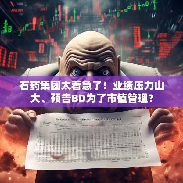 石药集团太着急了！业绩压力山大、预告BD为了市值管理？