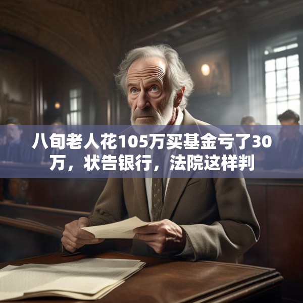 八旬老人花105万买基金亏了30万，状告银行，法院这样判