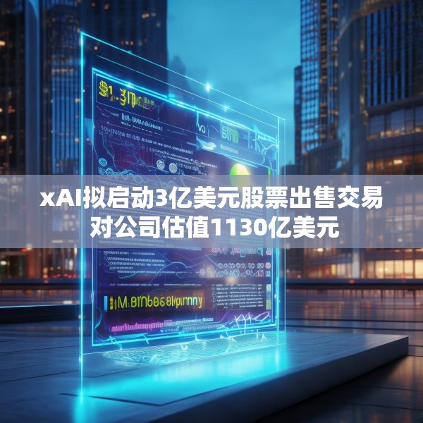xAI拟启动3亿美元股票出售交易 对公司估值1130亿美元
