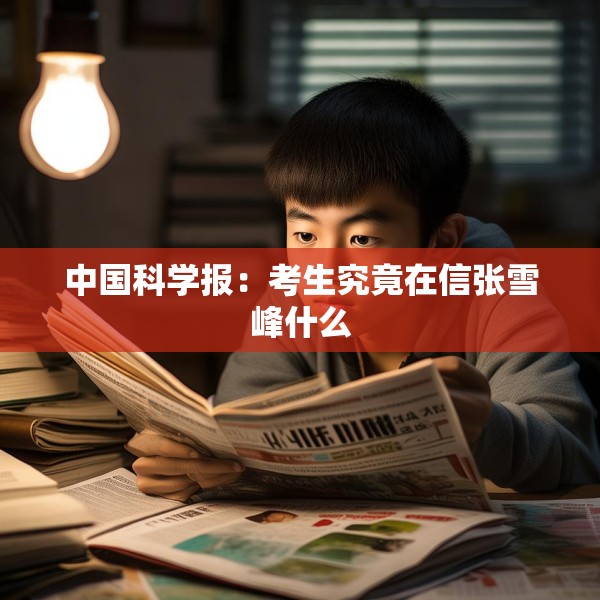 中国科学报：考生究竟在信张雪峰什么