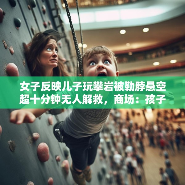 女子反映儿子玩攀岩被勒脖悬空超十分钟无人解救，商场：孩子无碍，有专人处理