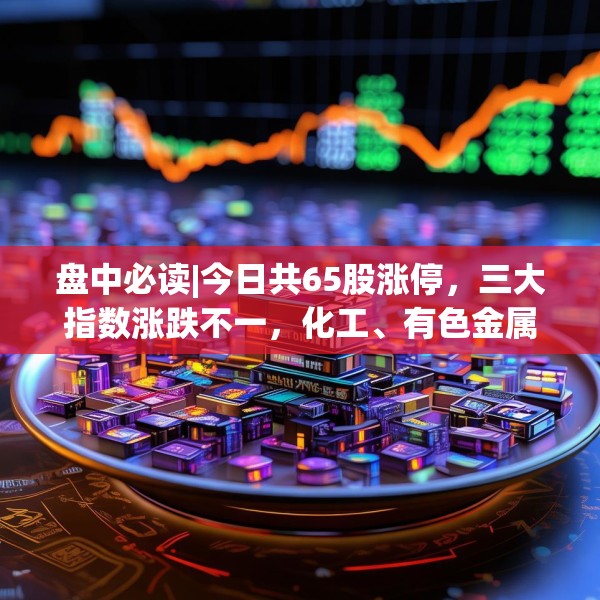 盘中必读|今日共65股涨停，三大指数涨跌不一，化工、有色金属概念逆势活跃