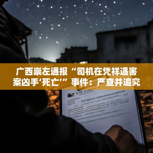 广西崇左通报“司机在凭祥遇害案凶手‘死亡’”事件：严查并追究相关部门和人员责任
