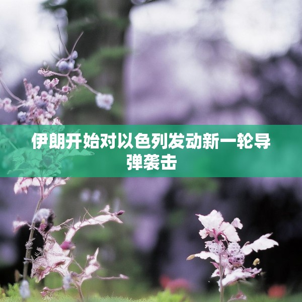 伊朗开始对以色列发动新一轮导弹袭击