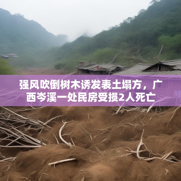 强风吹倒树木诱发表土塌方，广西岑溪一处民房受损2人死亡